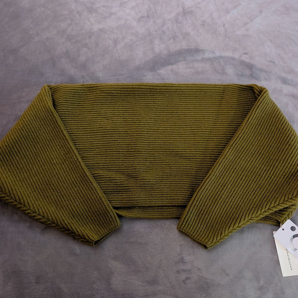 Commense Olive Green Ribbed Women's Sweater